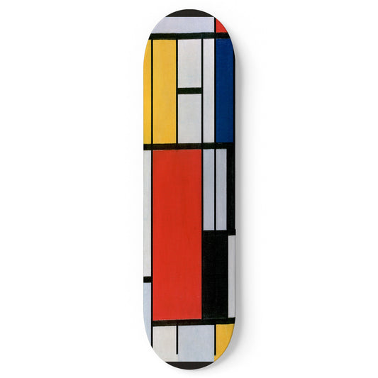 Cubism 03 by Piet Mondrian, single skateboard deck, abstract painting printed on 7-ply maple