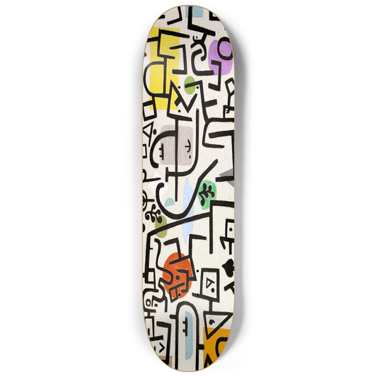 Rich Port by Paul Klee, single skateboard deck, abstract painting printed on 7-ply maple